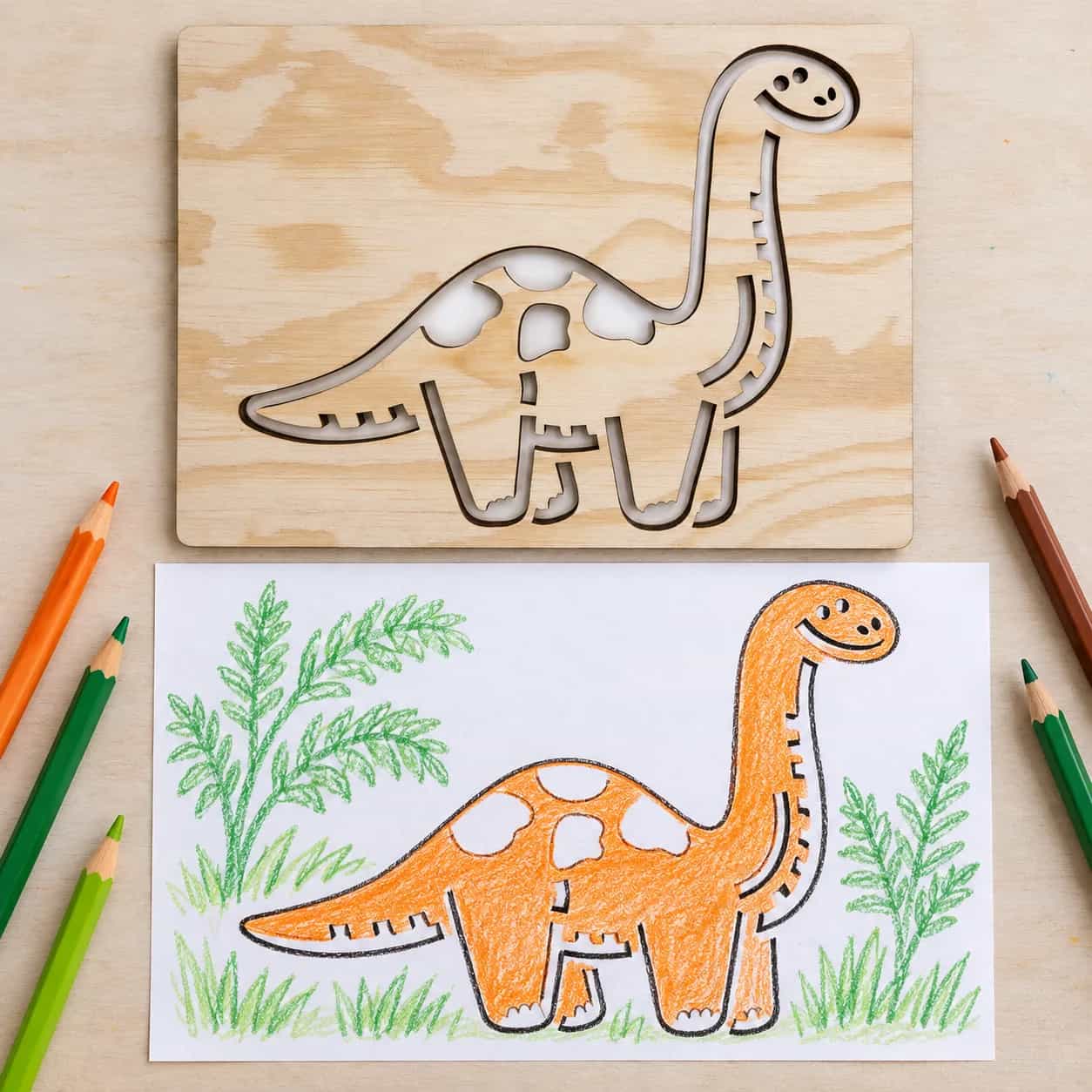 Šablona na kreslení Dinosauři – Diplodocus