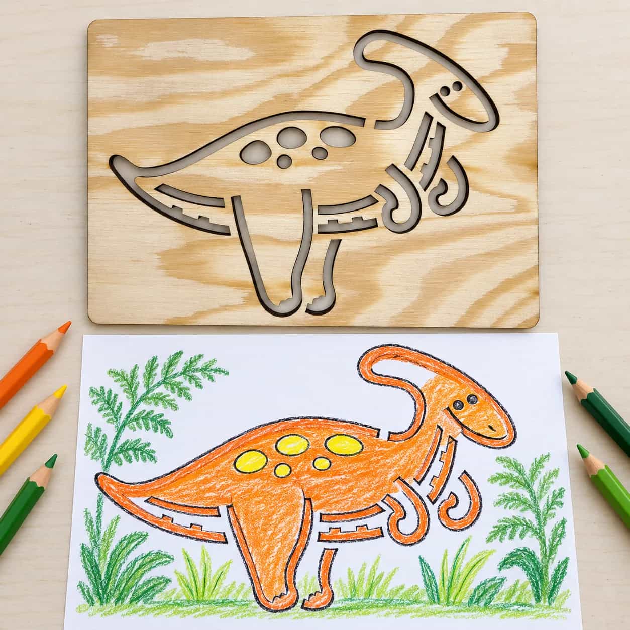 Šablona na kreslení Dinosauři – Parasaurolophus