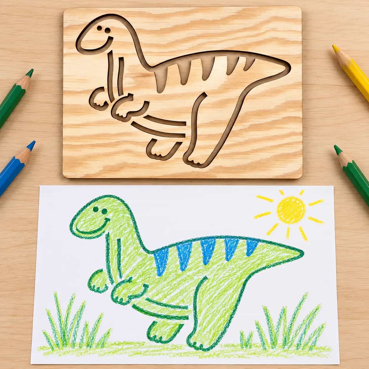 Pochoir à dessiner Dinosaures – Eoraptor