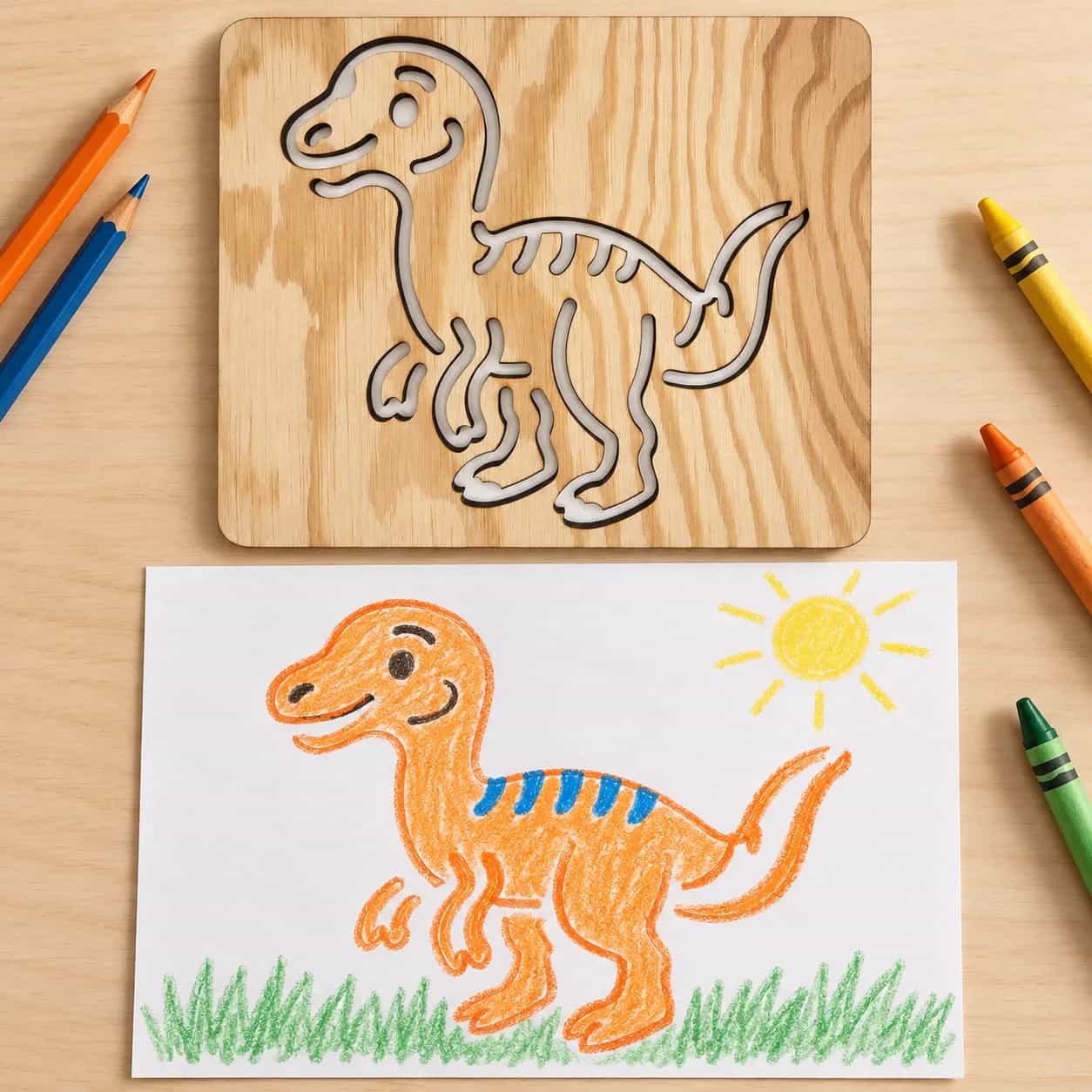 Pochoir à dessiner Dinosaures – Vélociraptor