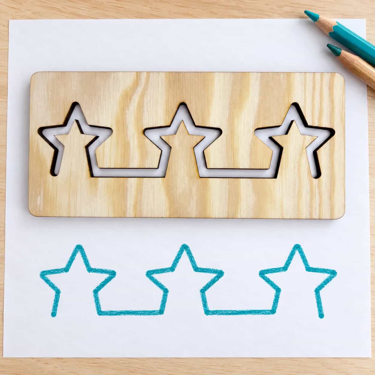 MINI Grafomotorik-Schablone (ca. 15 cm) – Sterne