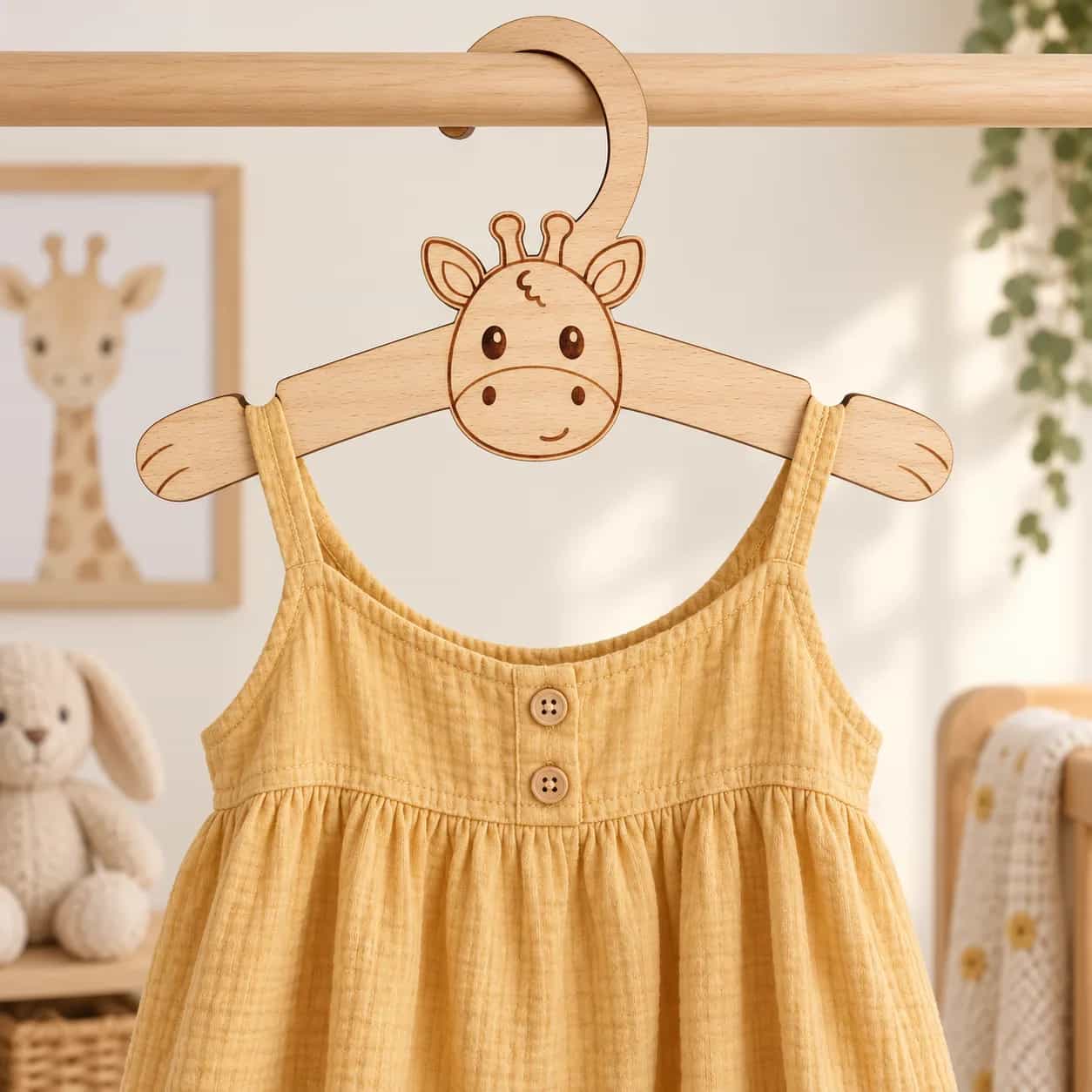 Kindergarderobe aus Holz – Giraffe