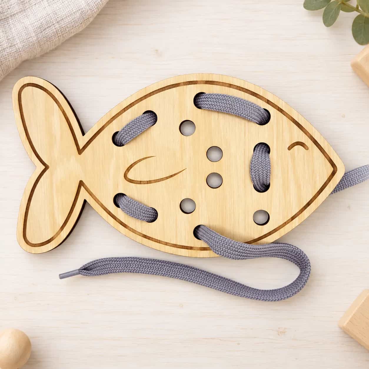 Holzformen zum Fädeln - MaxiDots - Fisch