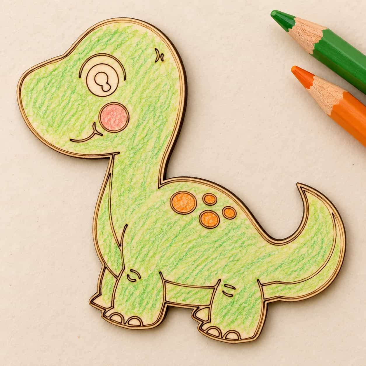 PaintMe - Drevená omaľovánka - Dino - Apatosaurus (baby)