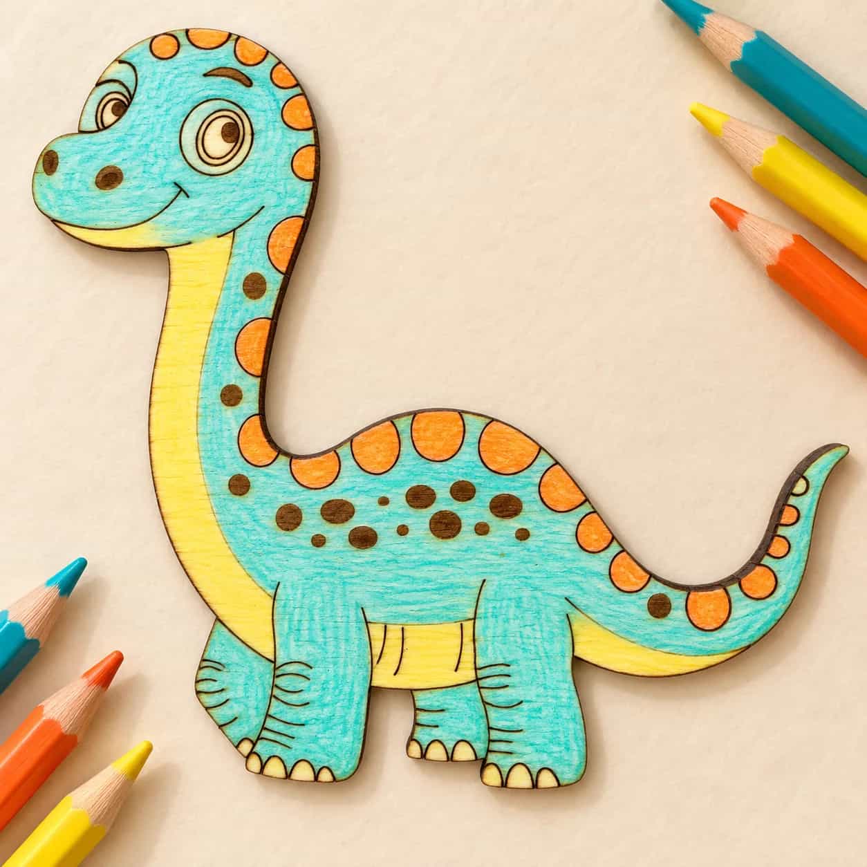 PaintMe - Drevená omaľovánka - Dino - Brachiosaurus
