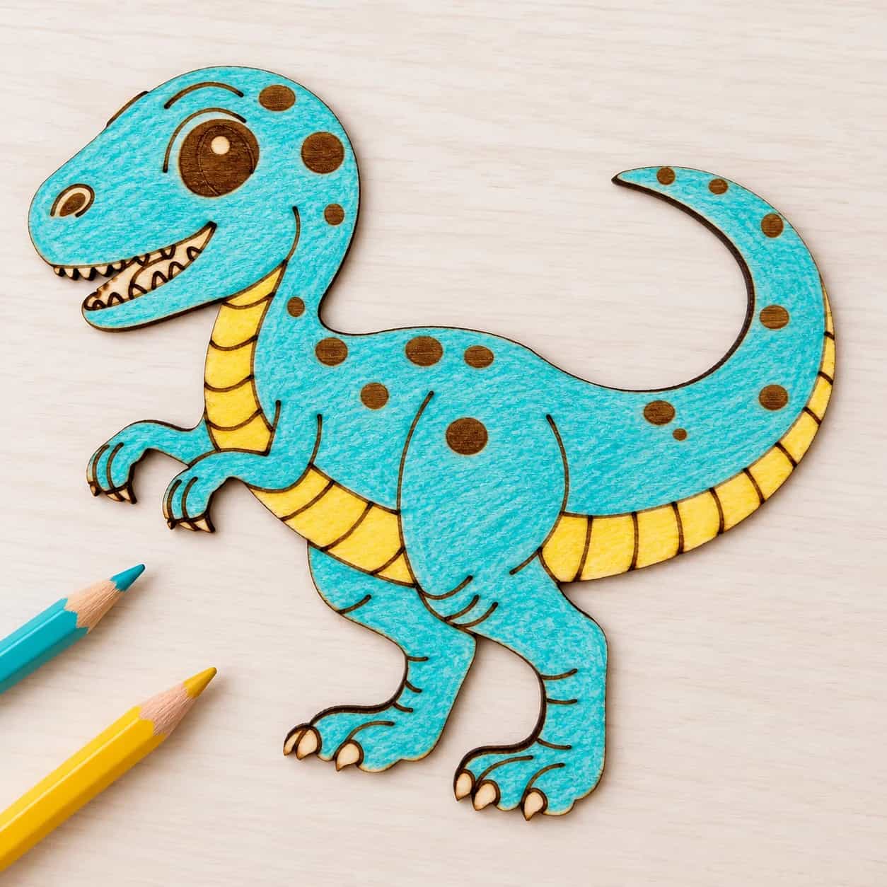 PaintMe - Drevená omaľovánka - Dino - Velociraptor