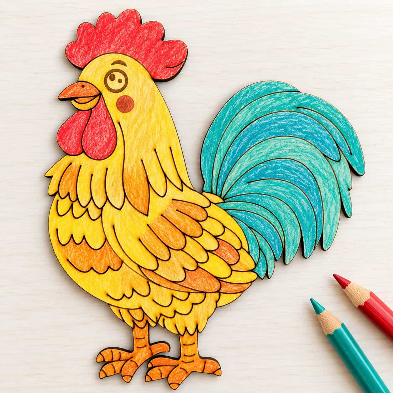 PaintMe – Drevená omaľovánka – Farma – Kohút