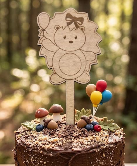 Drewniany topper na tort – Jeż