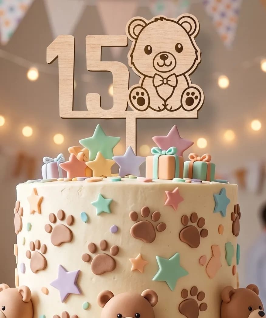 Cake topper - Anniversaire - Nounours