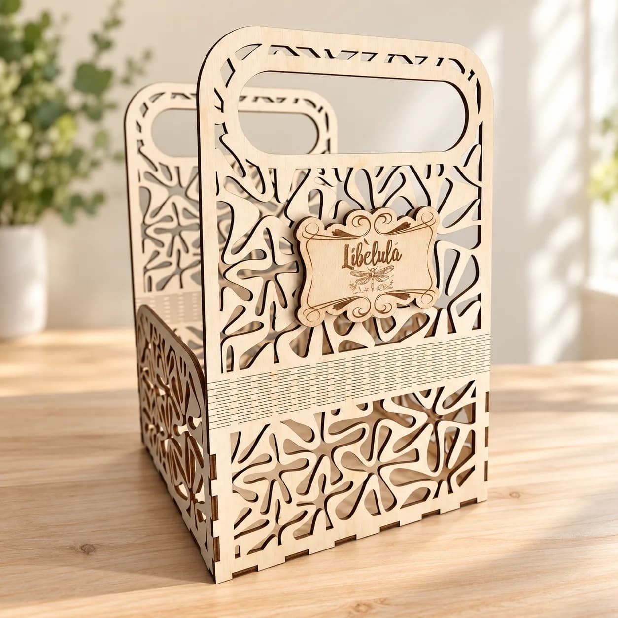 Panier cadeau en bois – Vagues