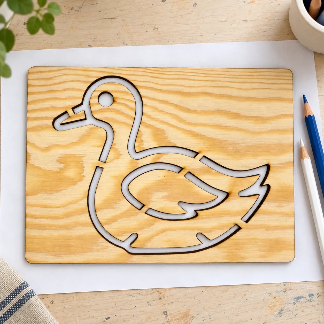 Zeichenschablone Vögel – Schwan