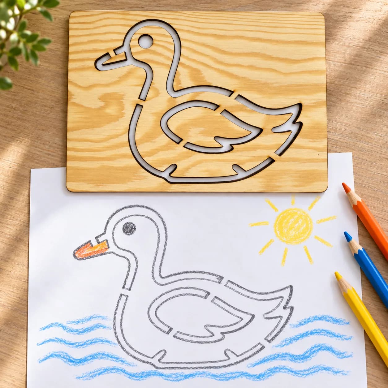 Zeichenschablone Vögel – Schwan