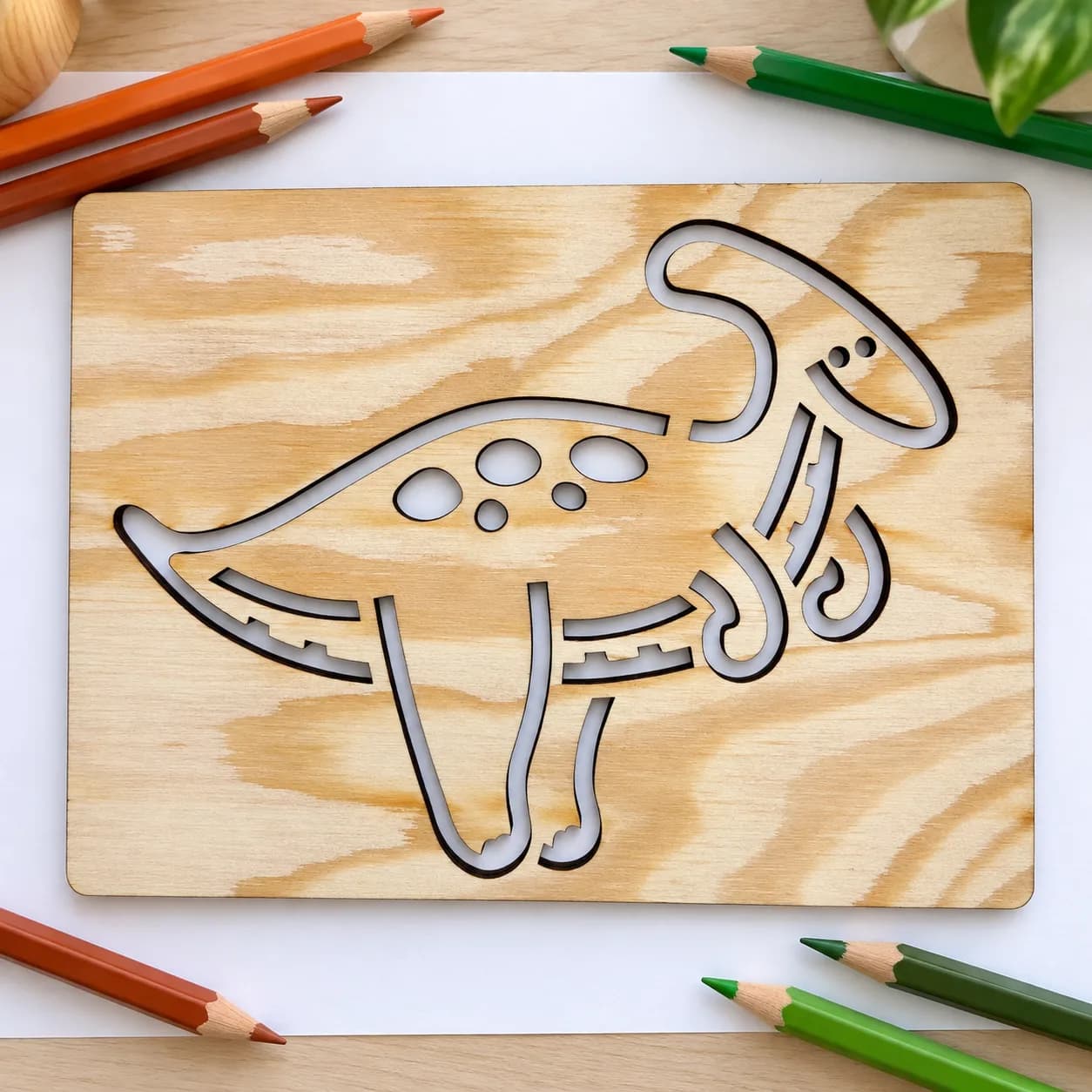 Pochoir à dessiner Dinosaures – Parasaurolophus