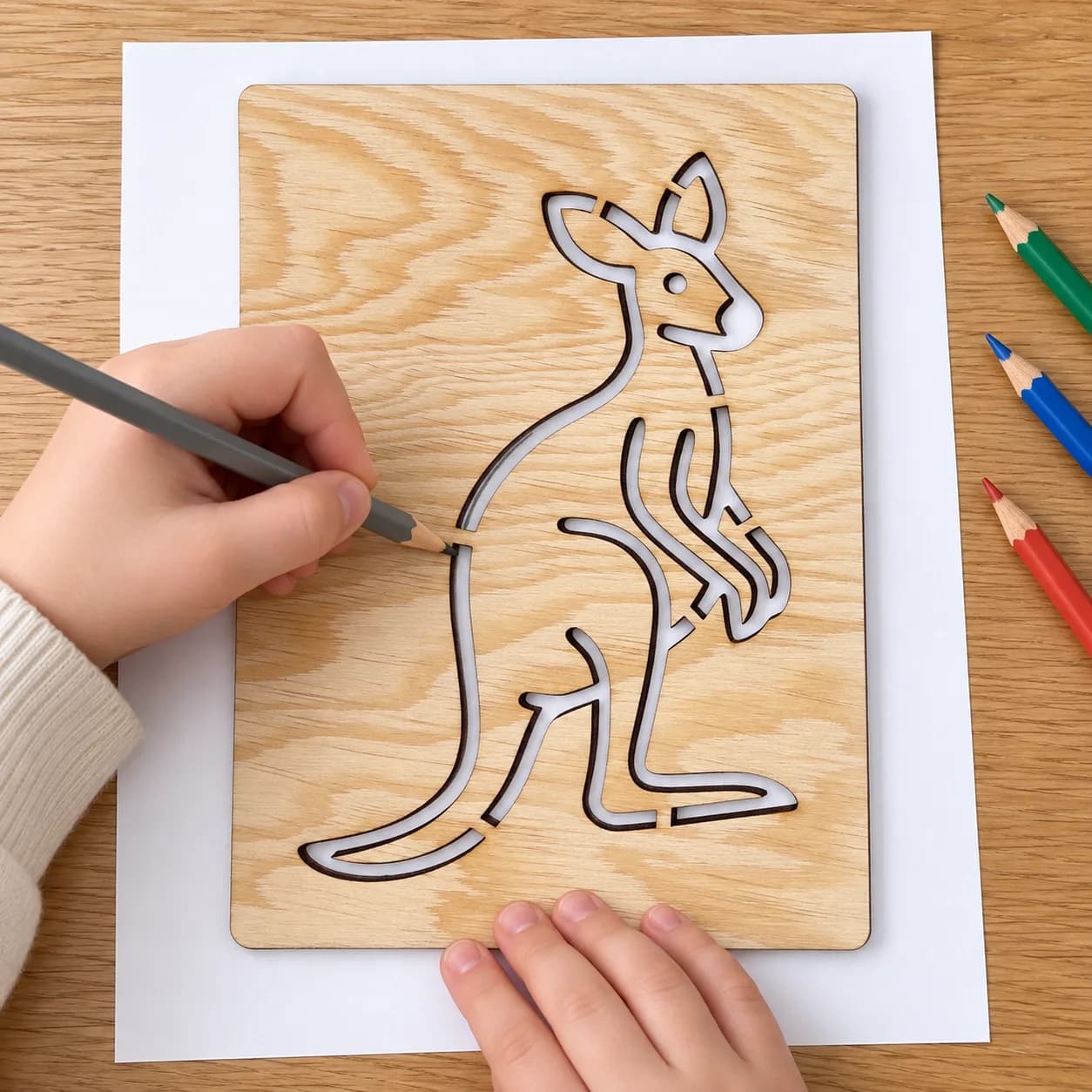 Pochoir à dessin Australie – Kangourou, variante 2