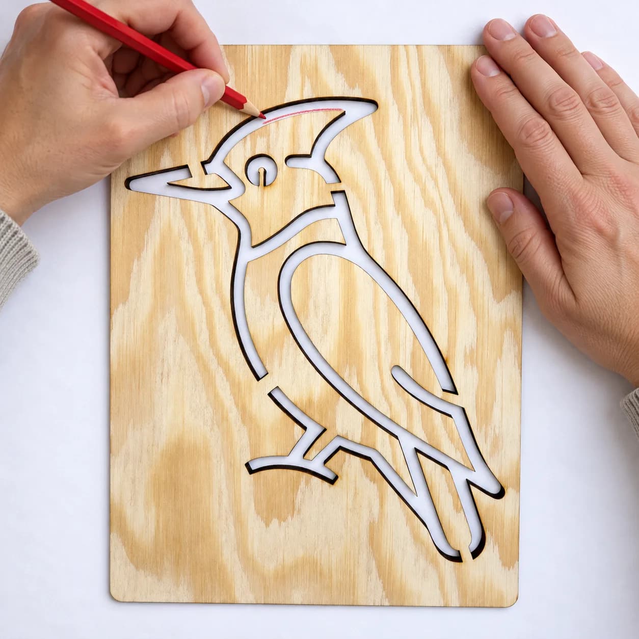 Zeichenschablone – Vögel – Specht