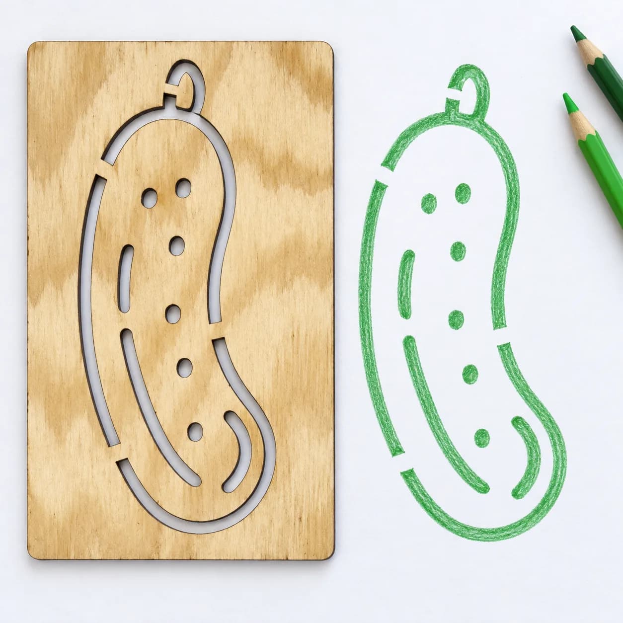 Șablon de desen – Legume și fructe – Castravete
