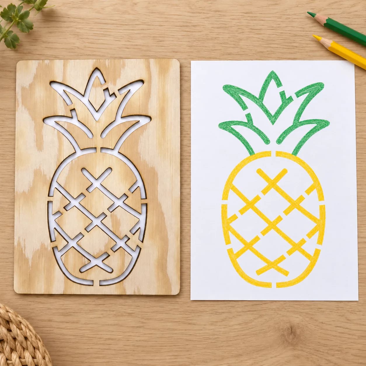 Zeichenschablone – Ananas