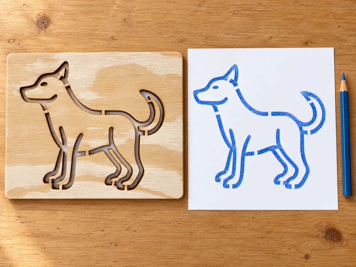 Zeichenschablone – Bauernhof: Hund, Variante 2