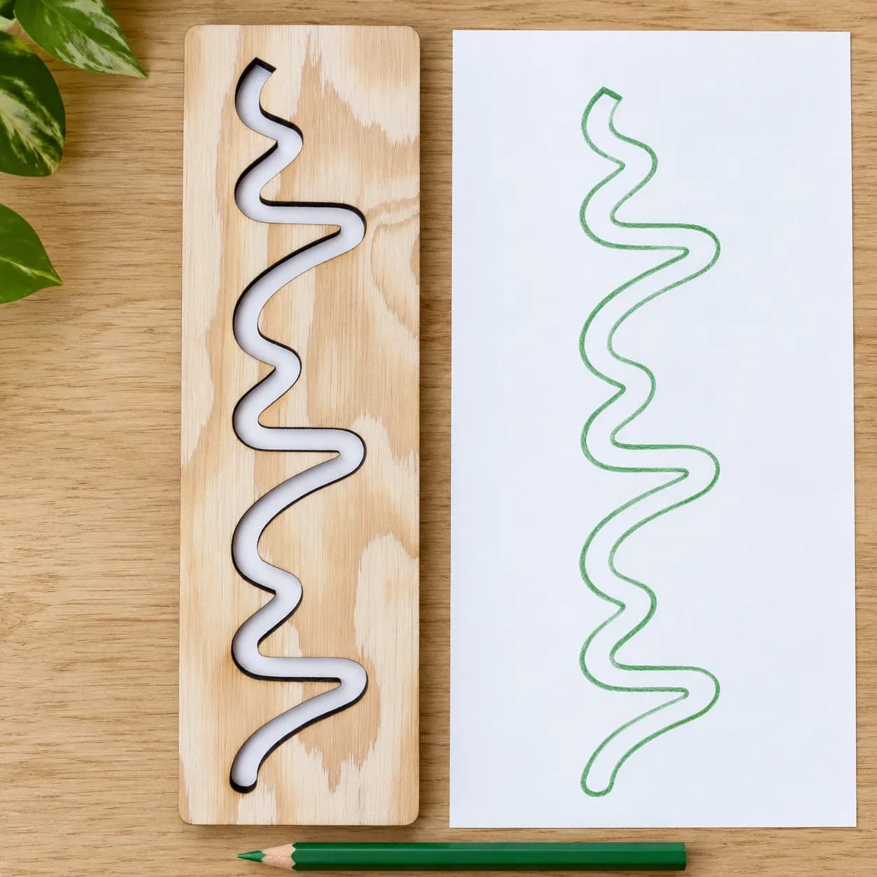 Pochoir graphomoteur MIDI (env. 20 cm) – Petites collines