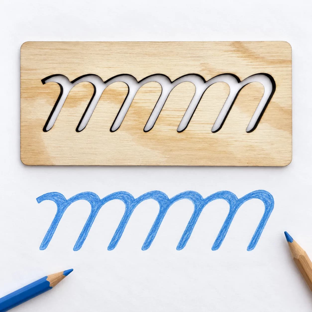 MINI grafomotorická šablona (cca 15 cm) – Ležaté smyčky