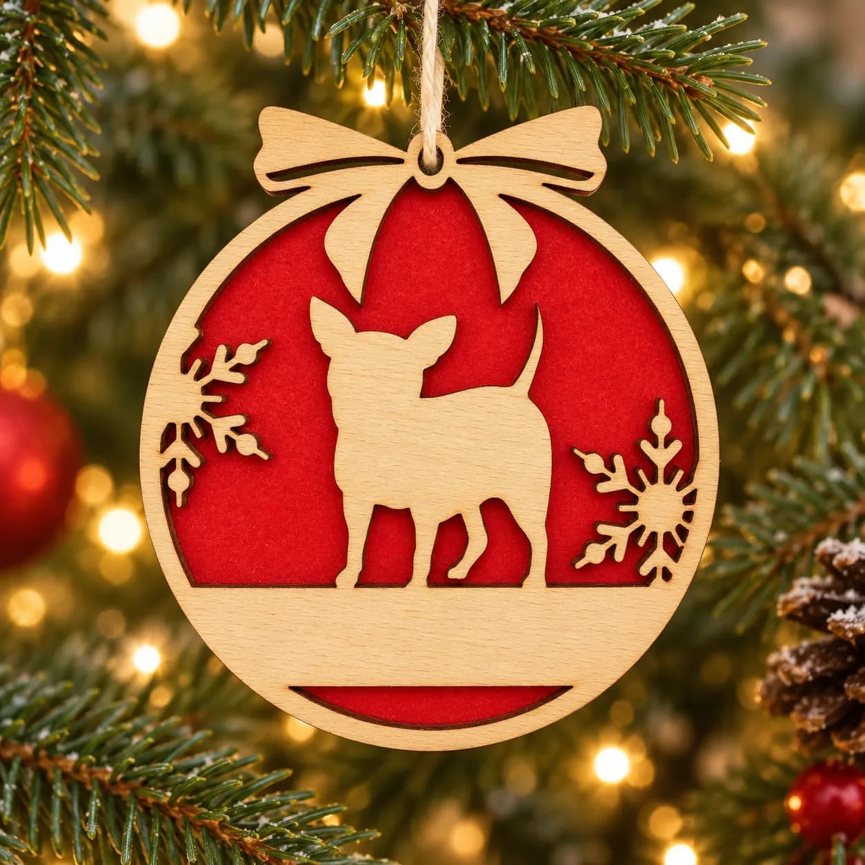 Weihnachtsschmuck aus Holz mit Motiv 29