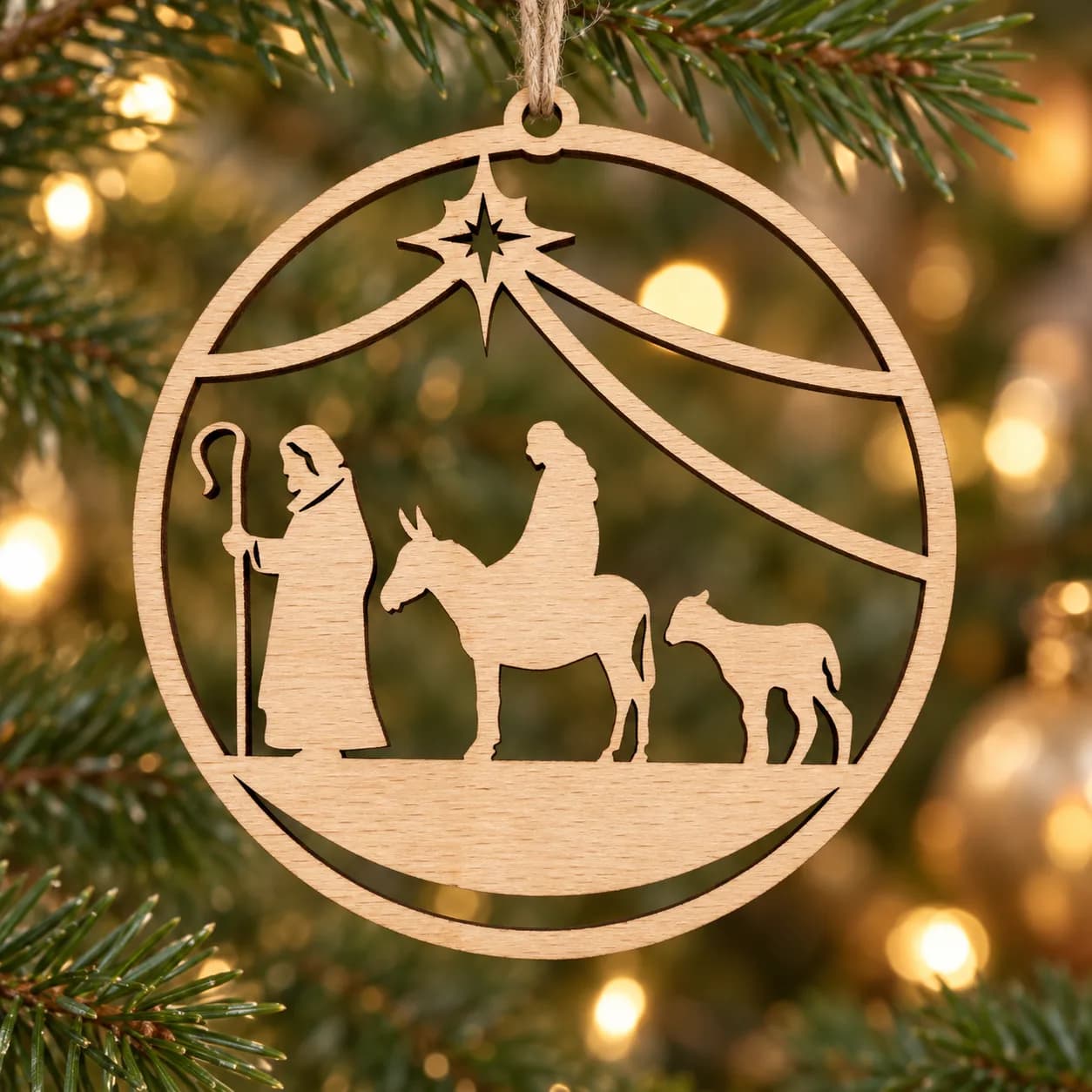 Décoration de Noël en bois Sainte Nuit 12