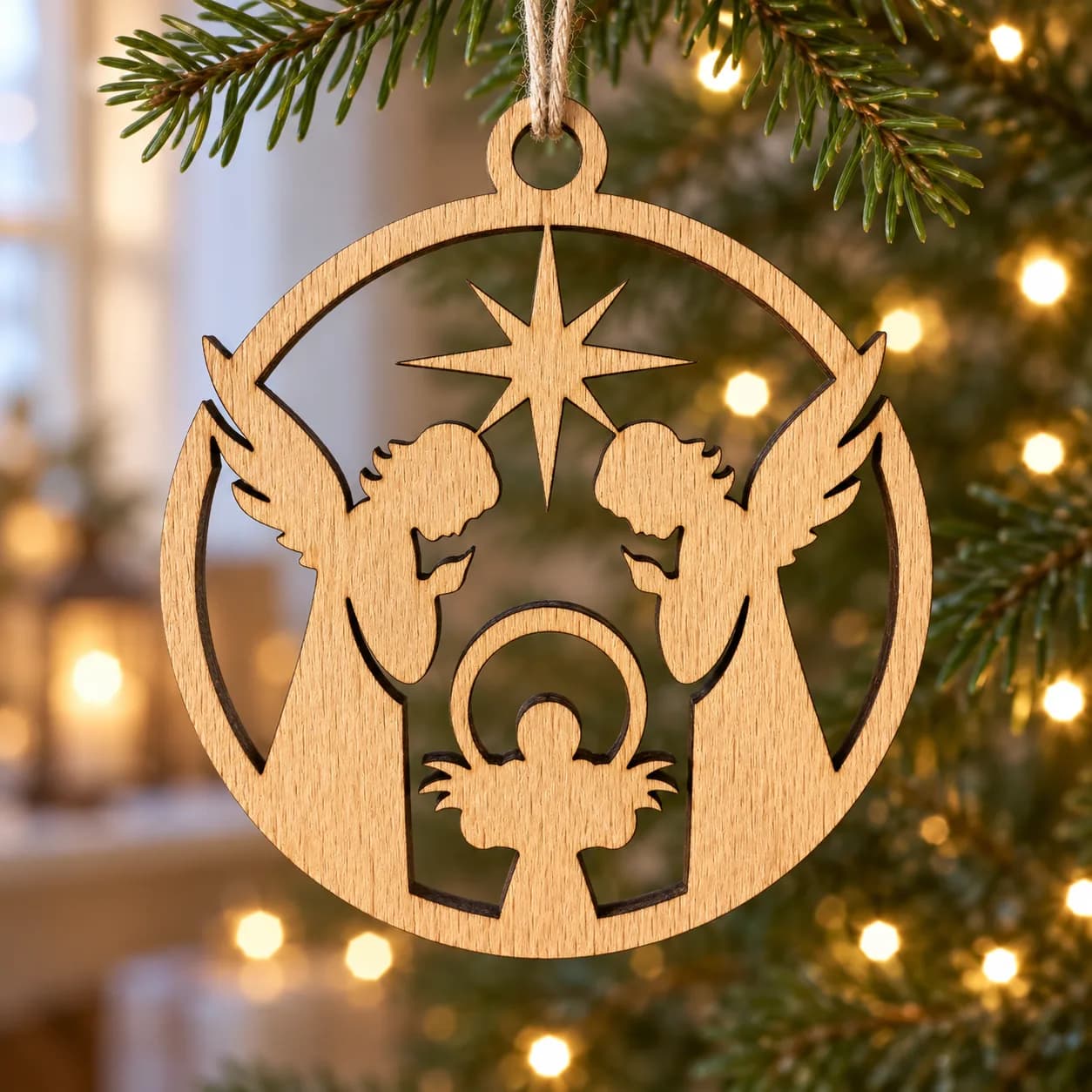 Décoration de Noël en bois Sainte Nuit 2