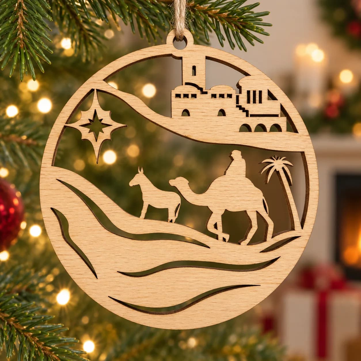 Holz-Christbaumschmuck – Heilige Nacht 21