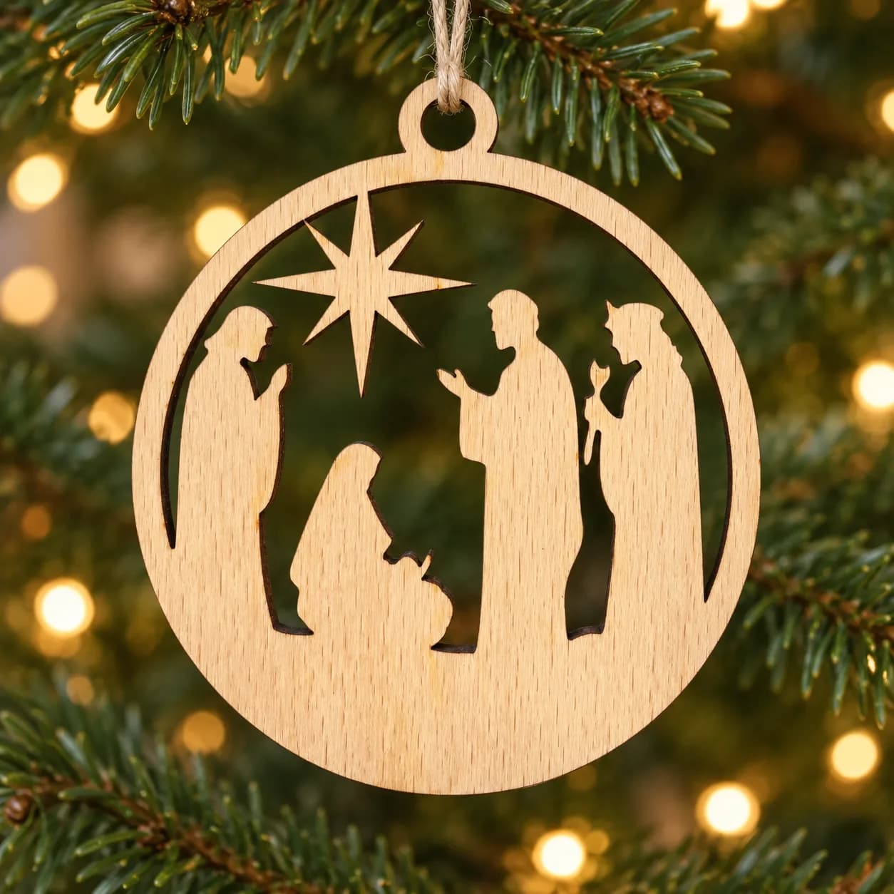 Holz-Christbaumschmuck Heilige Nacht 4