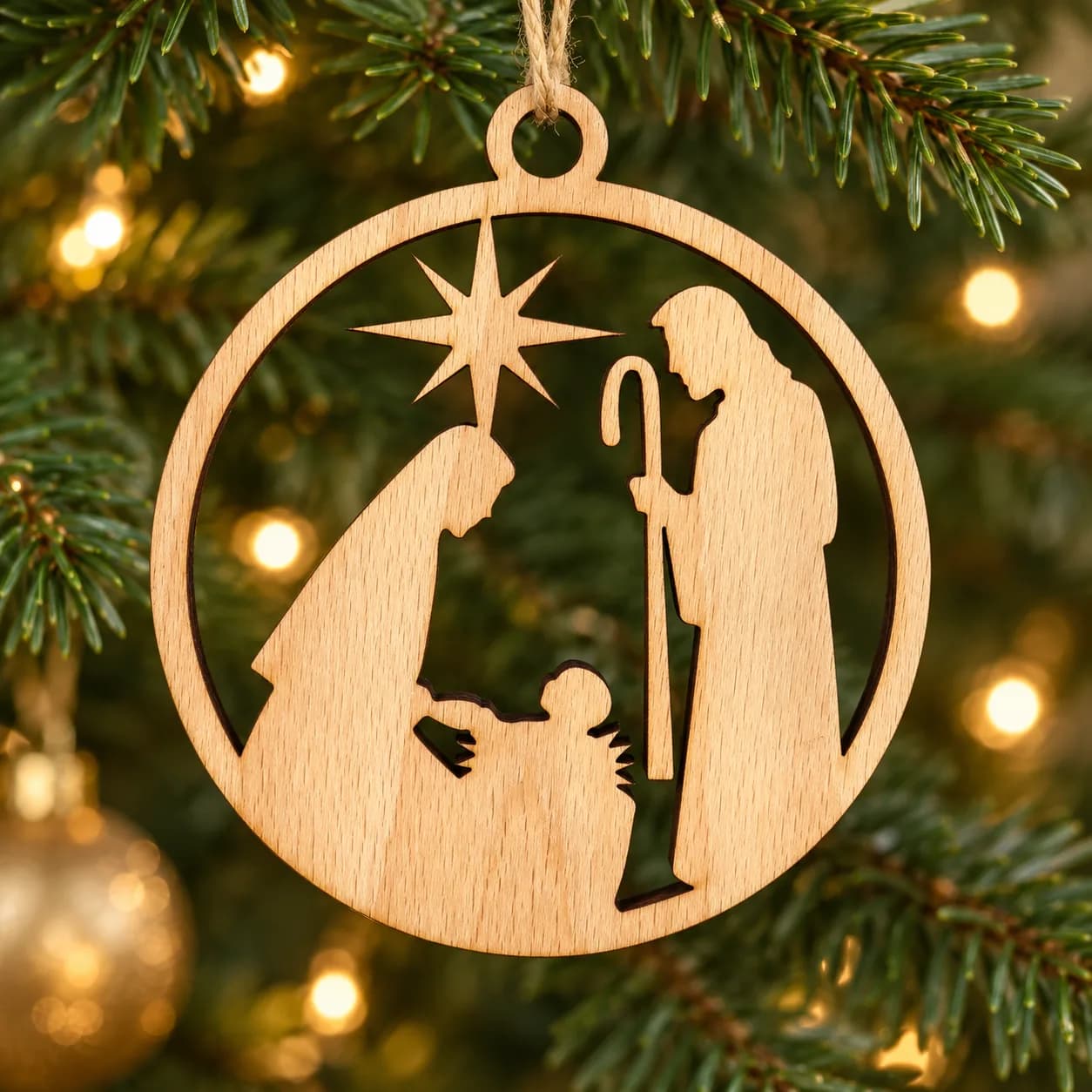 Ornament de Crăciun din lemn Noaptea Sfântă 6
