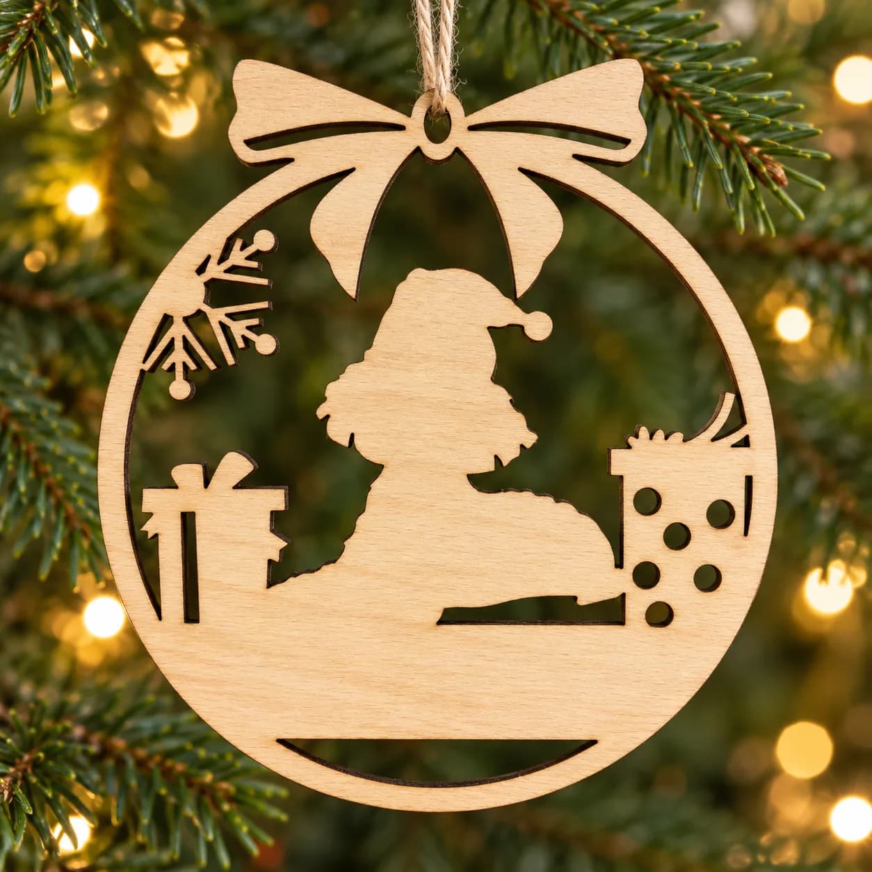 Holz-Weihnachtsanhänger Tier 10