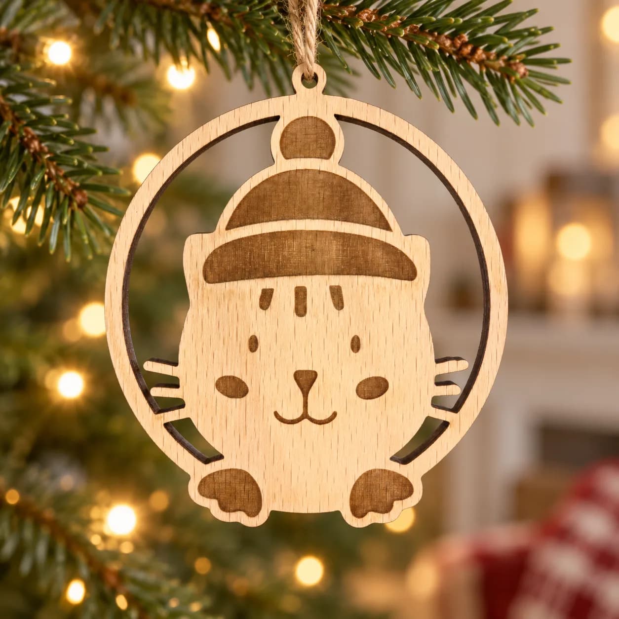 Ornament de Crăciun din lemn Animăluț 18