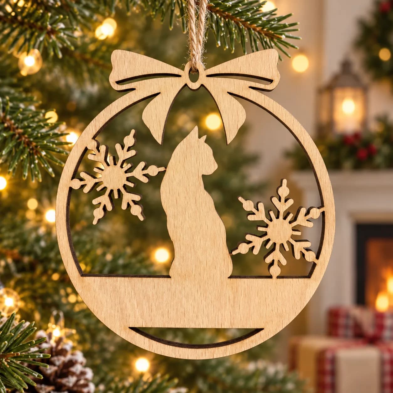 Ornament de Crăciun din lemn Animăluț 19