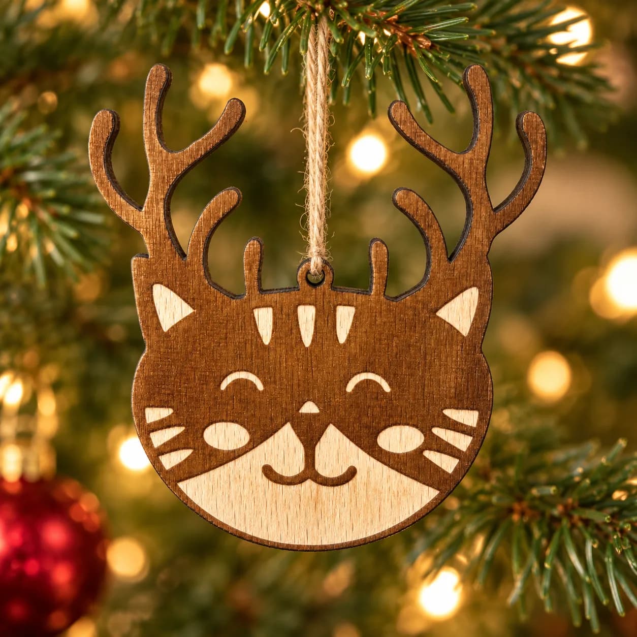 Ornament de Crăciun din lemn Animăluț 6
