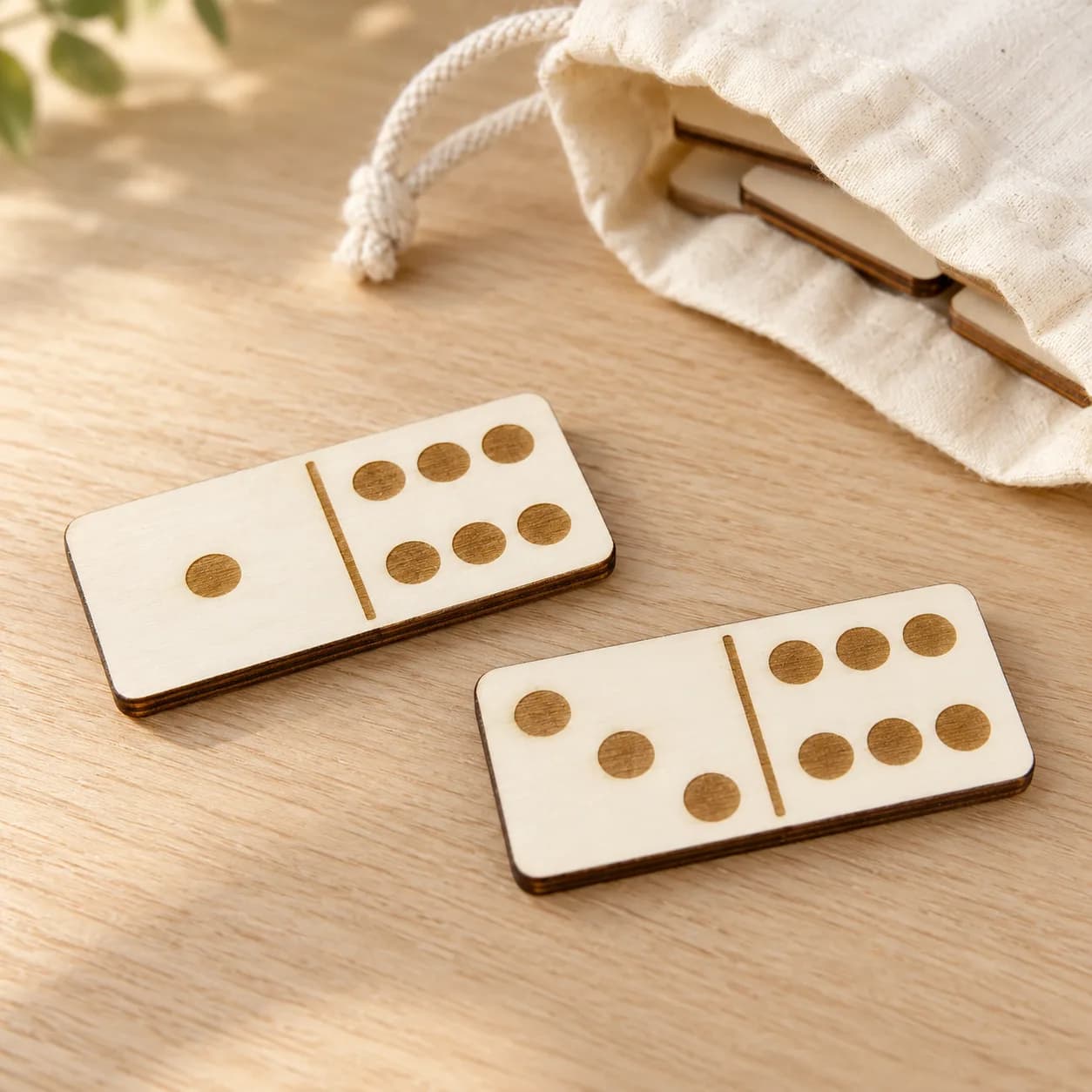 Holz-Domino – Zahlen