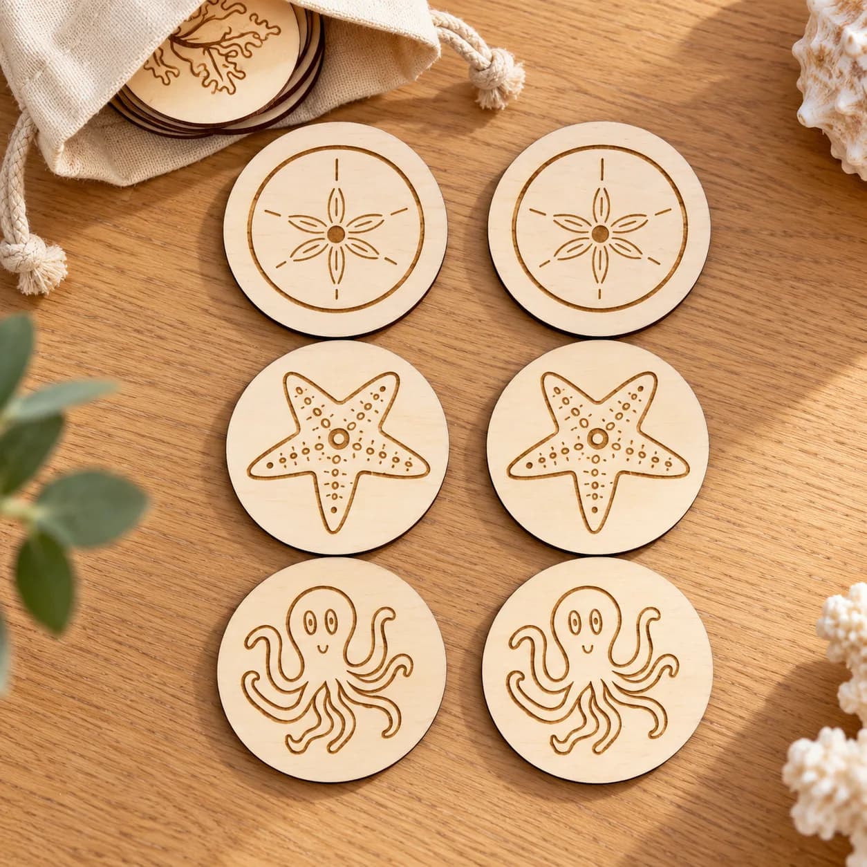 Jeu de mémoire en bois – Océan