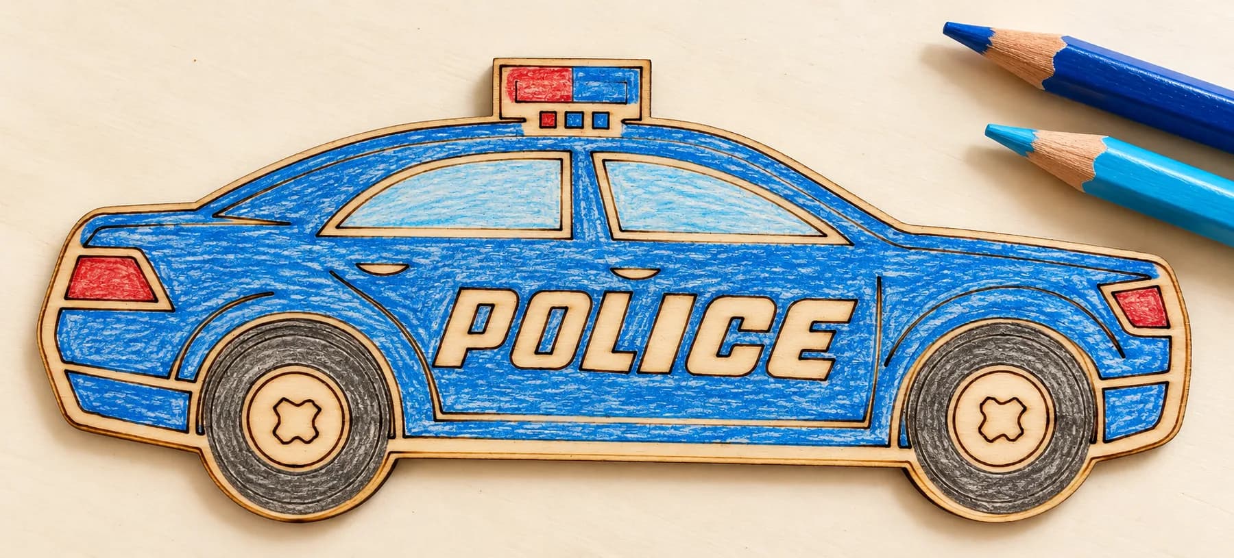 PaintMe – Drevená omaľovánka – Autá – Policajné auto