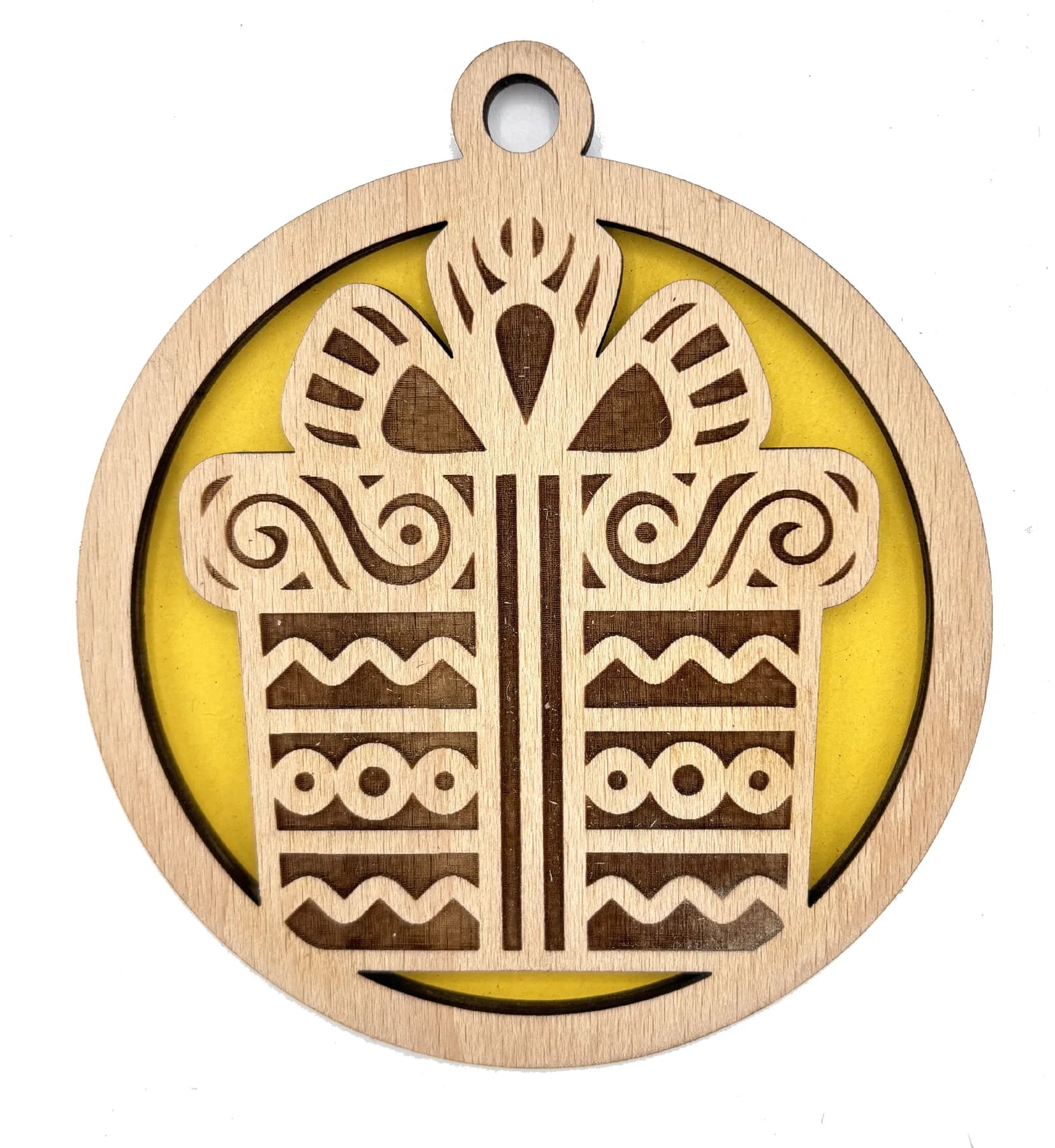 Weihnachtsanhänger aus Holz mit Weihnachtsmotiv 6