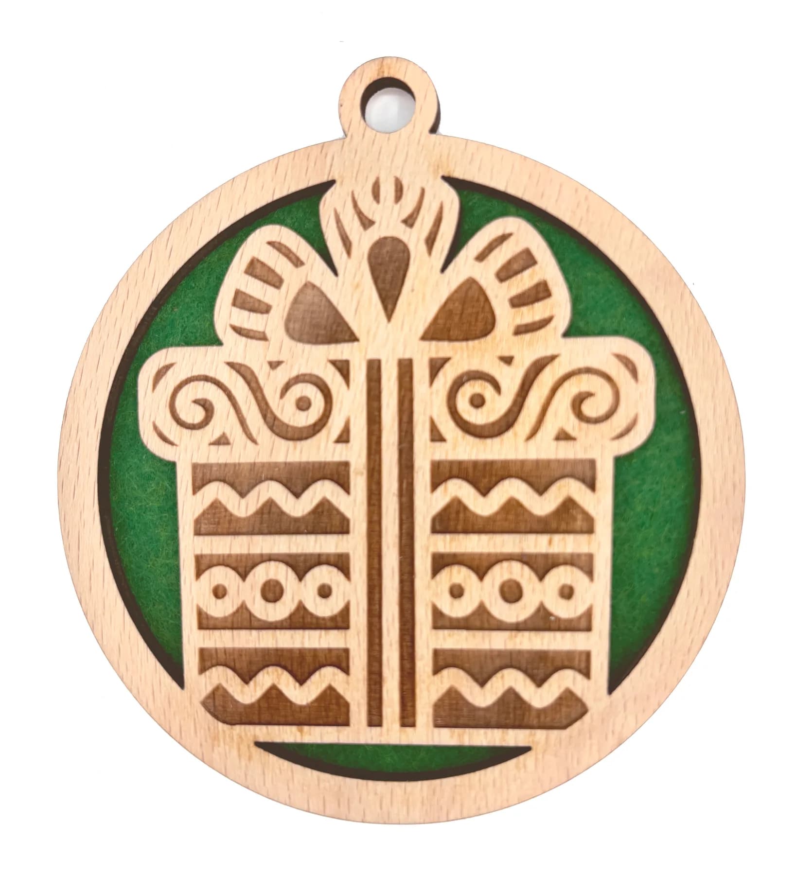 Weihnachtsanhänger aus Holz mit Weihnachtsmotiv 6