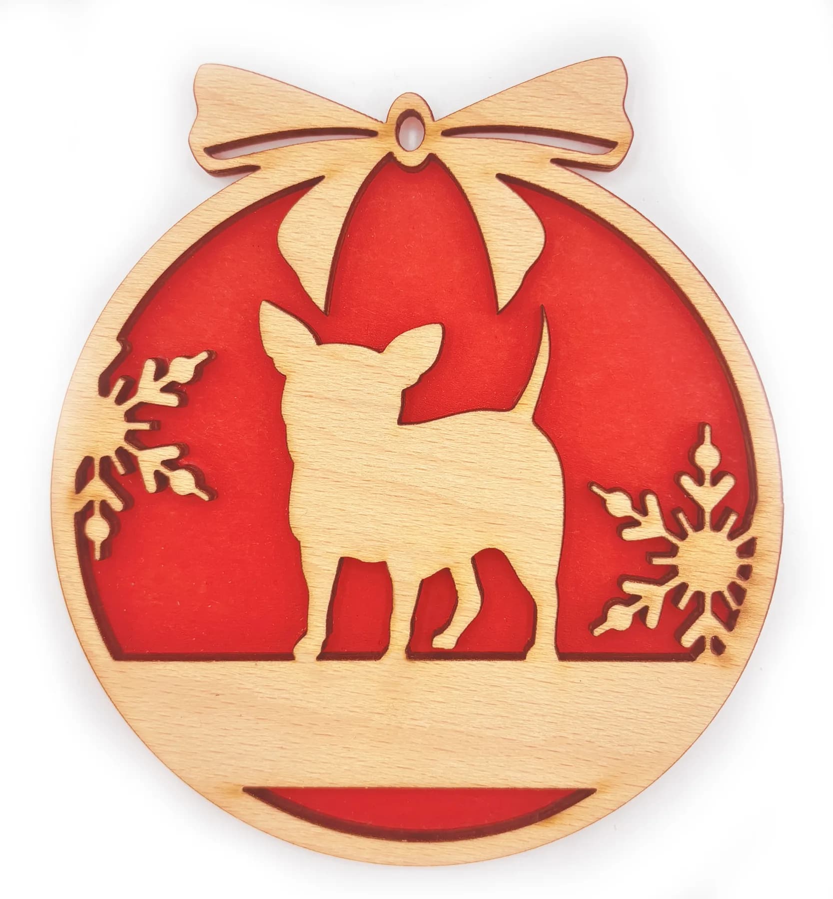 Weihnachtsschmuck aus Holz mit Motiv 29