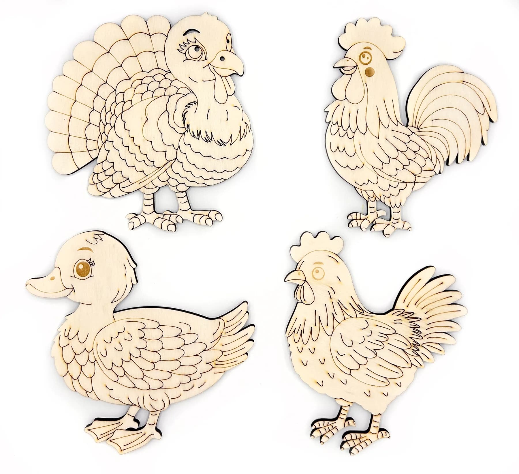 PaintMe – Plaque à colorier en bois – Ferme – Poule