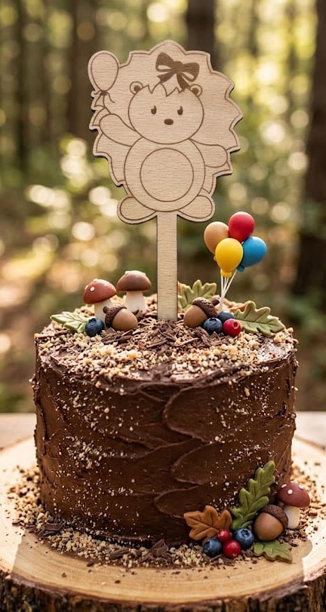 Drewniany topper na tort – Jeż