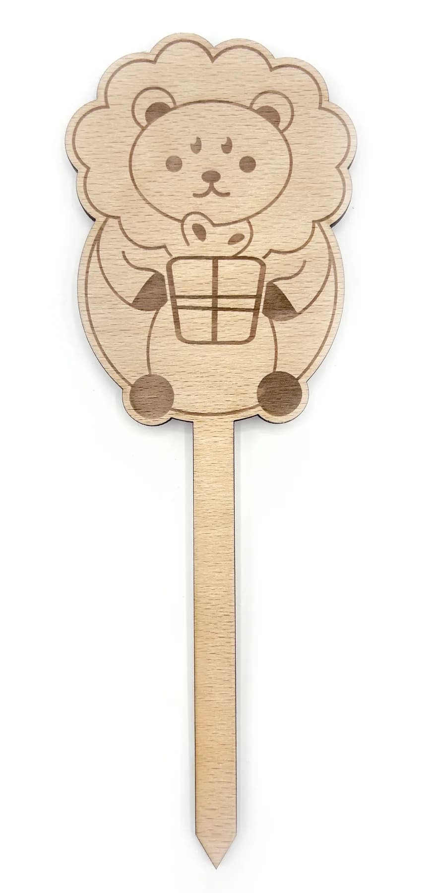 Décor à gâteau en bois – Lion
