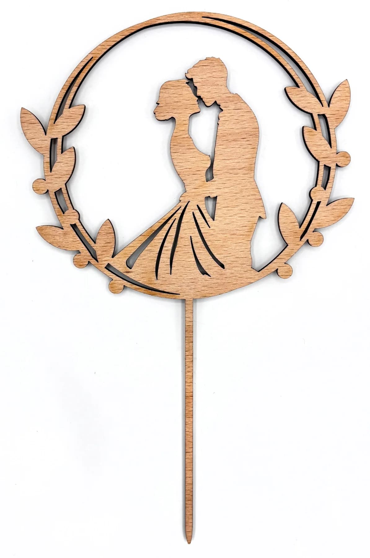 Holz-Tortenstecker zur Hochzeit – Braut und Bräutigam, Motiv 2