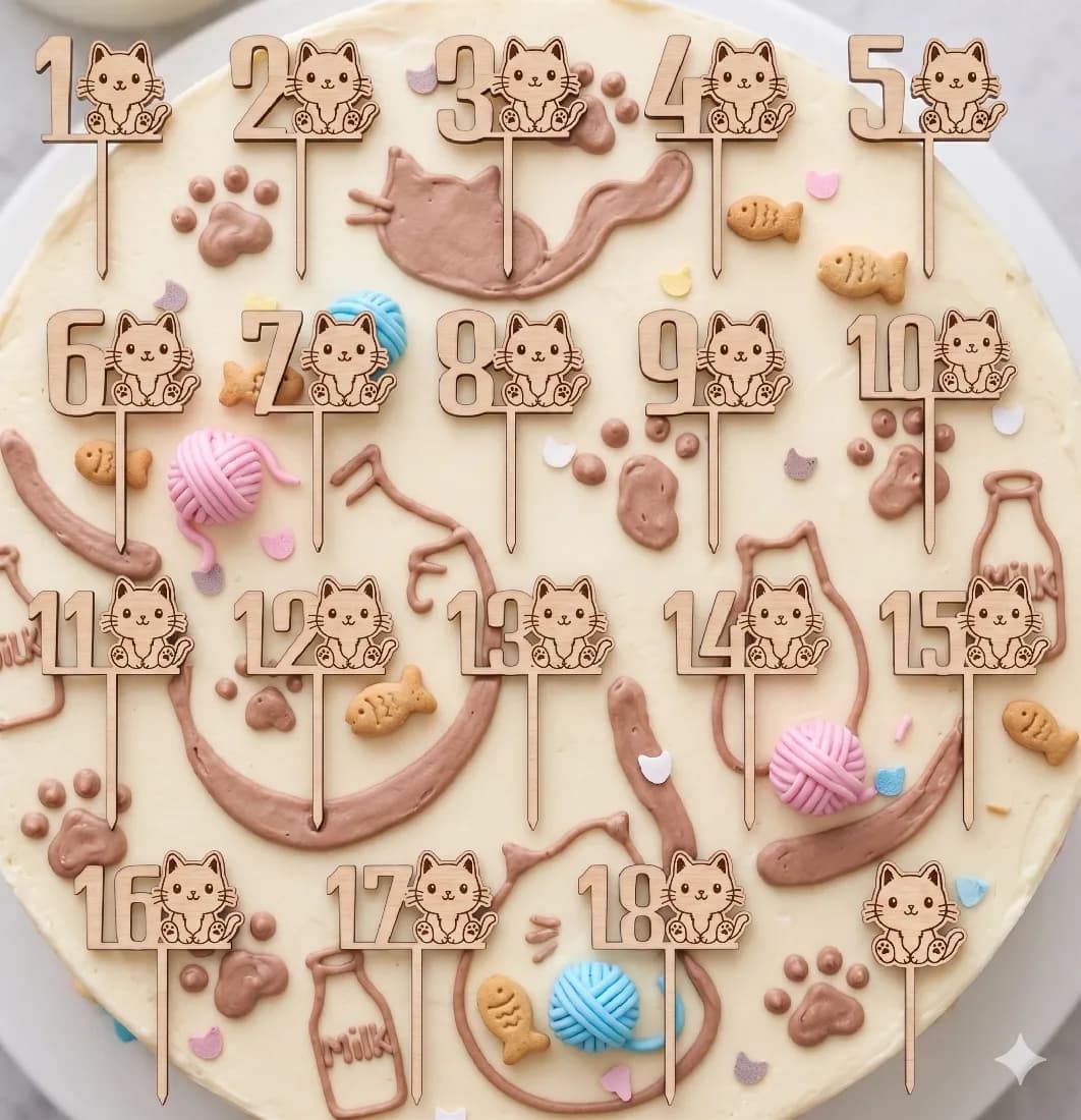 Tortenstecker - Geburtstag - Kätzchen
