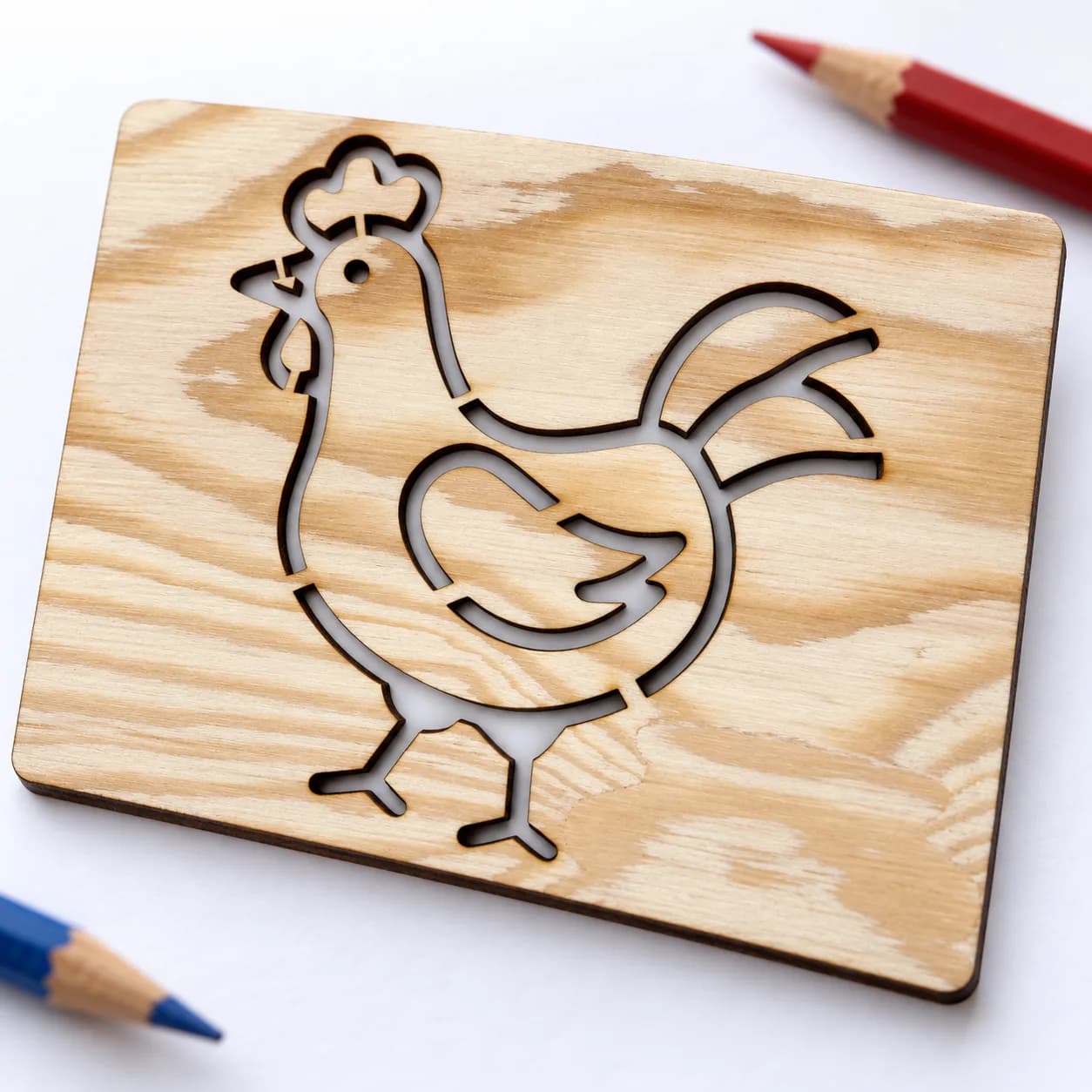 Zeichenschablone – Vögel – Hahn