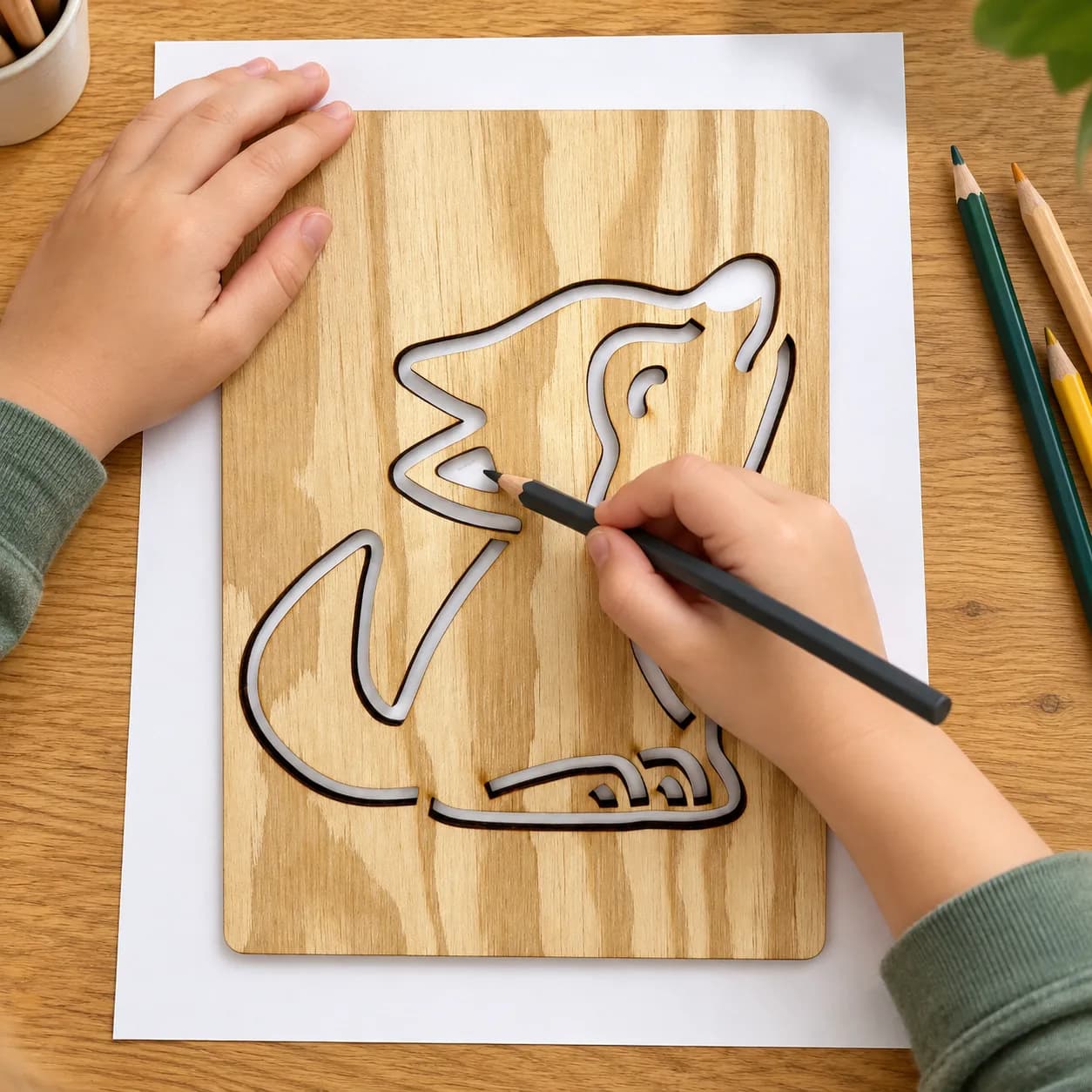 Zeichenschablone Waldtiere – Wolf
