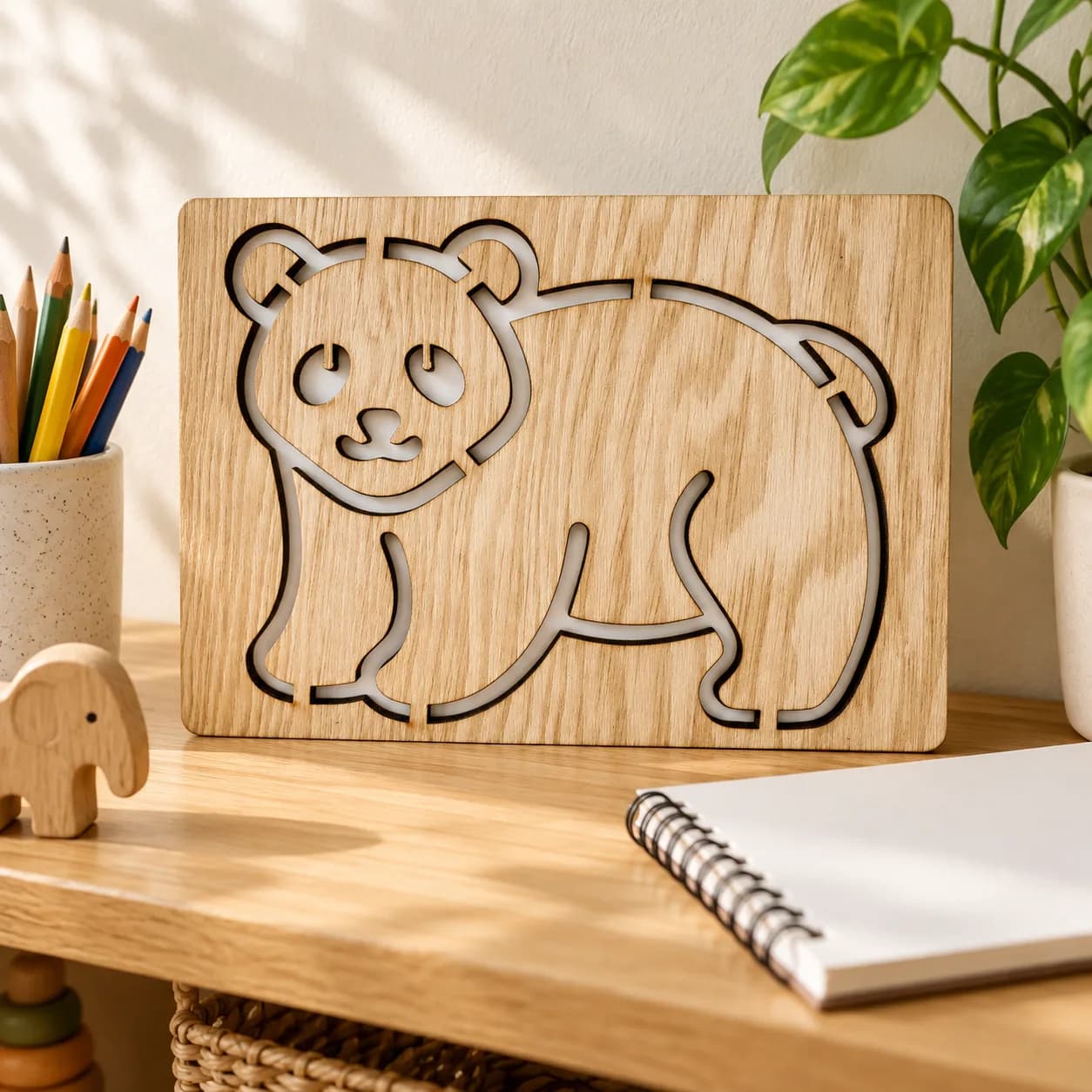 Szablon do rysowania Zwierzęta leśne – Panda wielka