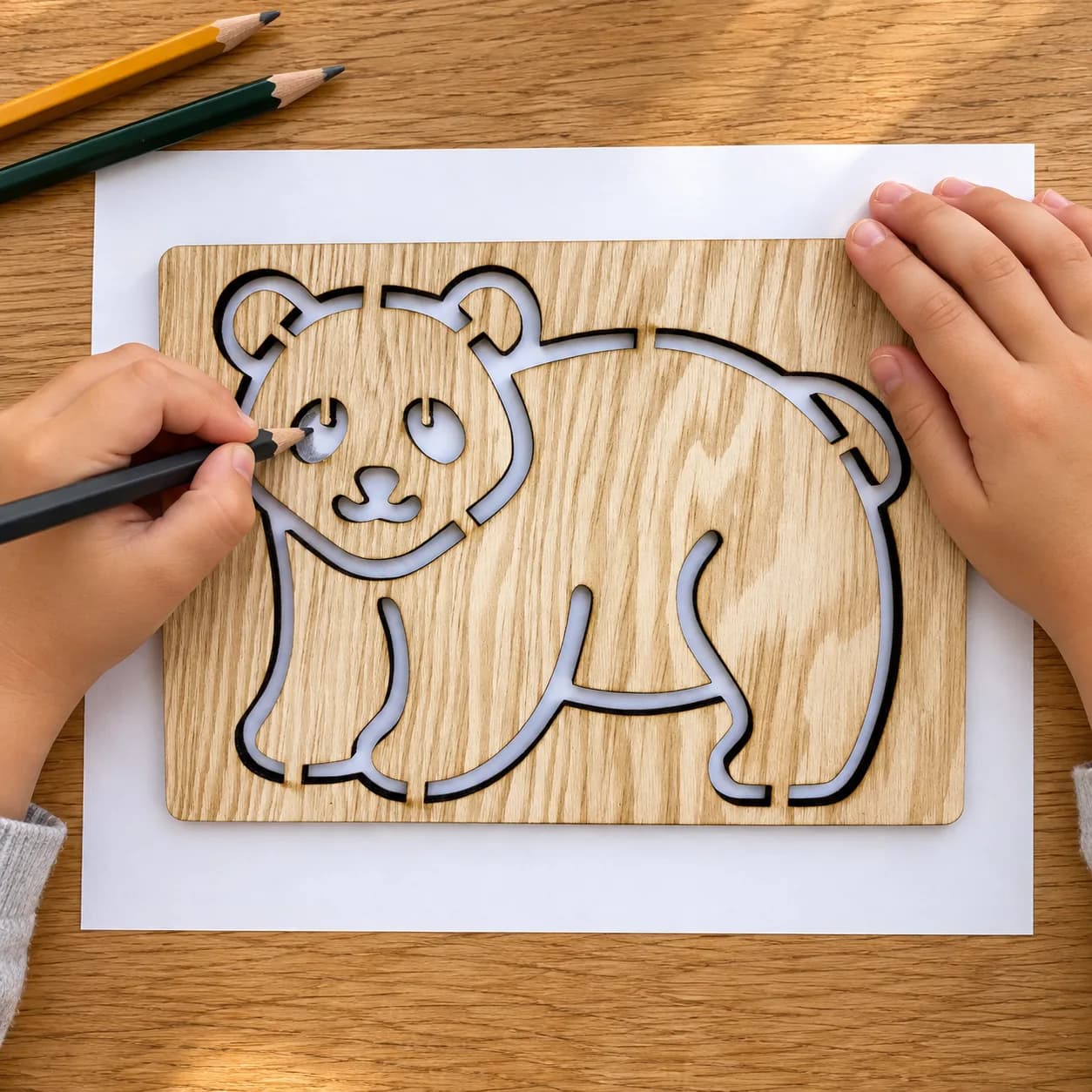 Szablon do rysowania Zwierzęta leśne – Panda wielka