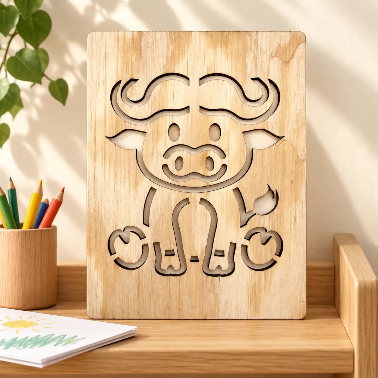 Pochoir à dessiner Safari – Buffle